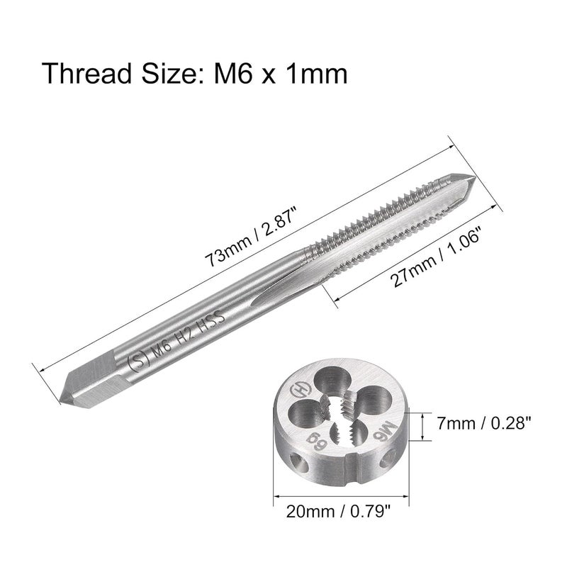 TOP-VIGOR M6 x 1mm Metric Tap and Die Set, Right Hand Machine Thread Tap with Round Threading Die for Making or Repairing Threads on Iron, Copper, Steel and Other Metal Materials - Image 2